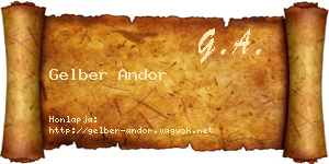 Gelber Andor névjegykártya